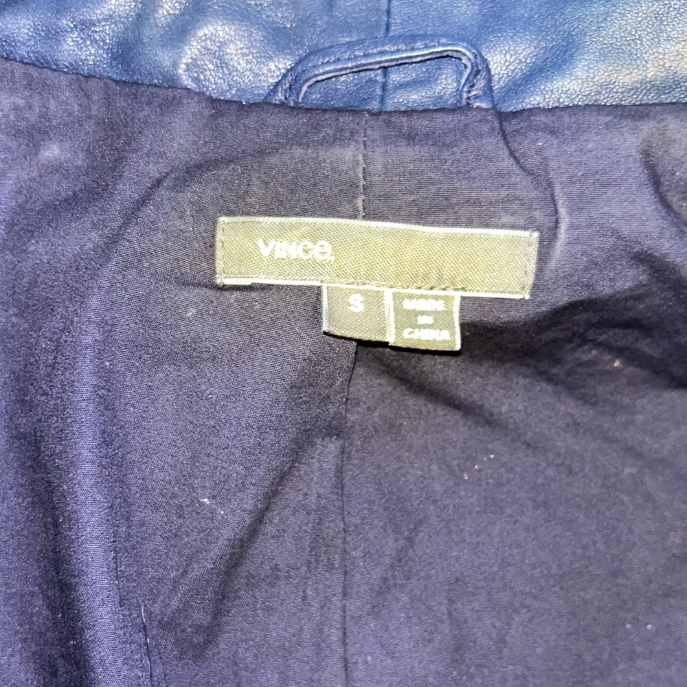 Vince Lambskin Leather Scuba Draped Moto Jacket - Picture 14 of 16